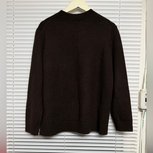 Theory Chocolate Brown Cashmere Fall Sweater Normcore Neutral Warm Cozy Academia - Picture 2 of 5